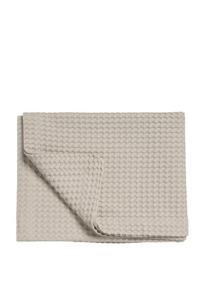 katoenen bedsprei pique waffle (zandgrijs) (160x250 cm)