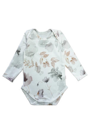 newborn romper Magnolia off white/lichtbruin/lichtgrijs