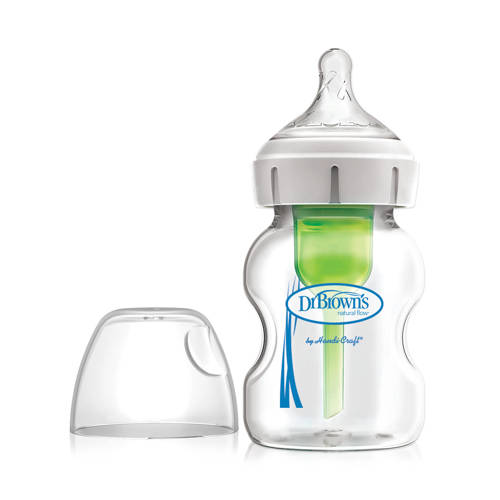 Dr. Brown's Options + brede halsfles glas 150 ml Transparant