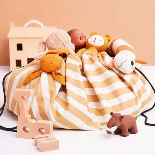 Play&Go Stripes Mustard opbergzak Speelkleed Multi