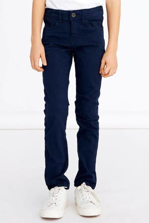 slim fit broek NKMTHEO donkerblauw