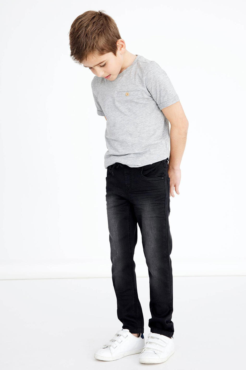 NAME IT KIDS slim fit jeans NKMROBIN zwart