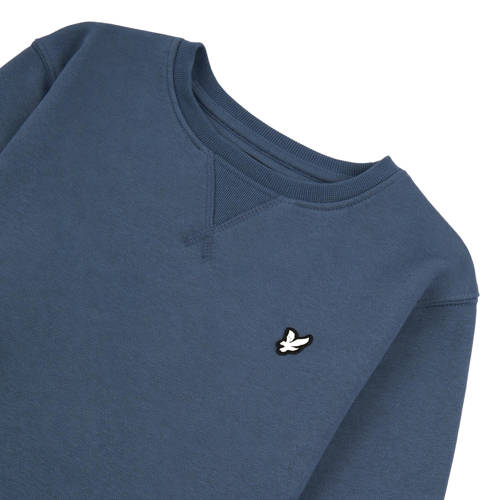Lyle & Scott sweater met logo blauw Logo 140 146