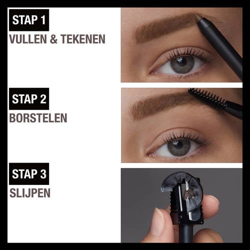 Maybelline New York Tattoo Brow Up to 36H Pencil 07 Deep Brown Bruin Wenkbrauwpotlood