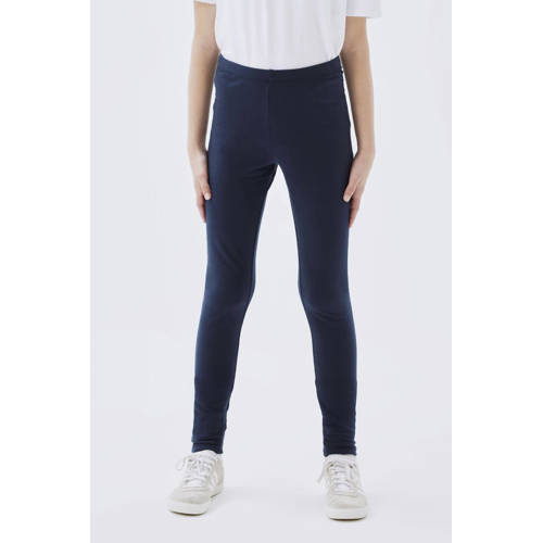 NAME IT KIDS legging NKFDAVINA met katoen donkerblauw Meisjes Stretchkatoen - maat 128 afbeelding