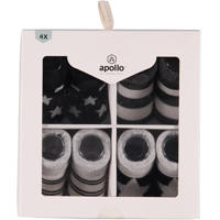 thumbnail: Apollo new born sokken - set van 4 in een geschenkset zwart/wit/grijs