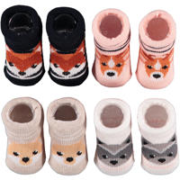 thumbnail: Apollo new born sokken - set van 4 in een geschenkset roze/beige/zwart