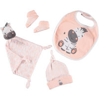 thumbnail: Apollo baby geschenkset Zebra lichtroze/wit