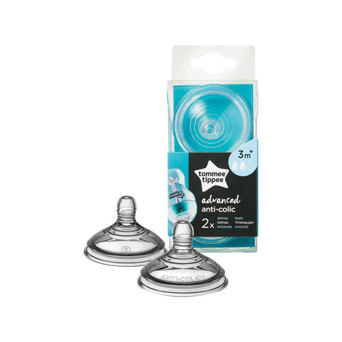 Tommee Tippee Closer to Nature anti colic speen 3 mnd+ (set van 2) Transparant