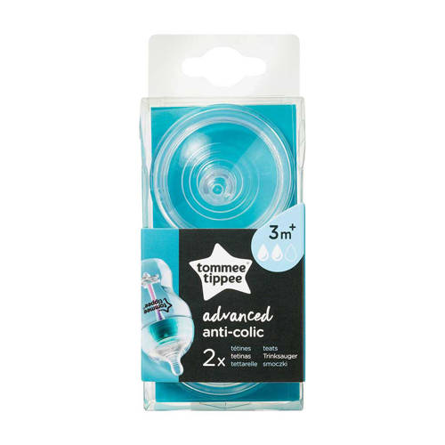 Tommee Tippee Closer to Nature anti colic speen 3 mnd+ (set van 2) Transparant