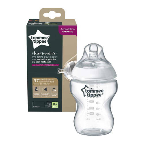 Tommee Tippee Closer to Nature fles 260 ml Bpa vrij Transparant