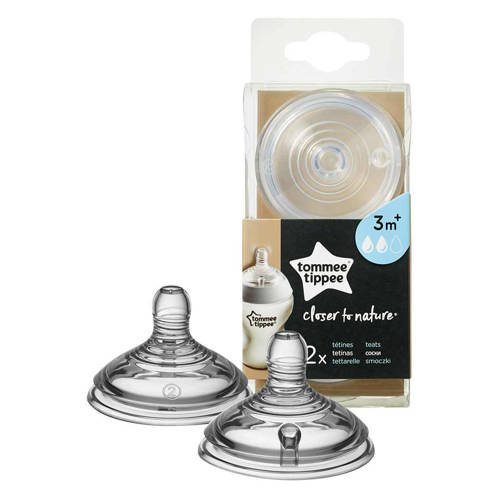 Tommee Tippee Closer to Nature 3 mnd+ speen (set van 2) Transparant