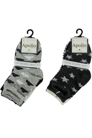 baby sokken - set van 6 zwart/wit/grijs