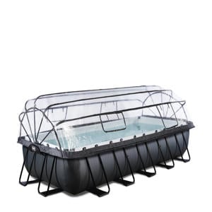 Black Leather EXIT Black Leather zwembad met zandfilterpomp en overkapping