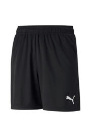 thumbnail: Zwarte jongens en meisjes Puma Junior voetbalshort van polyester met regular fit, elastische tailleband en logo dessin