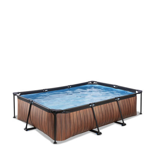 Exit Toys Frame Pool 300x200x65cm (12v Cartridge filter) - Houtbruin Frame zwembad