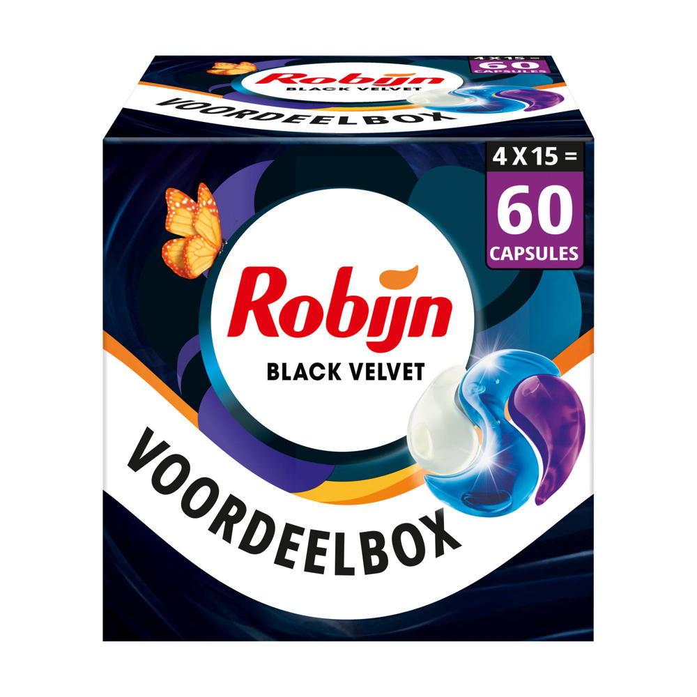 Robijn Classics 3-in-1 wascapsules Black Velvet - 4 x 15 wasbeurten - 60 wasbeurten