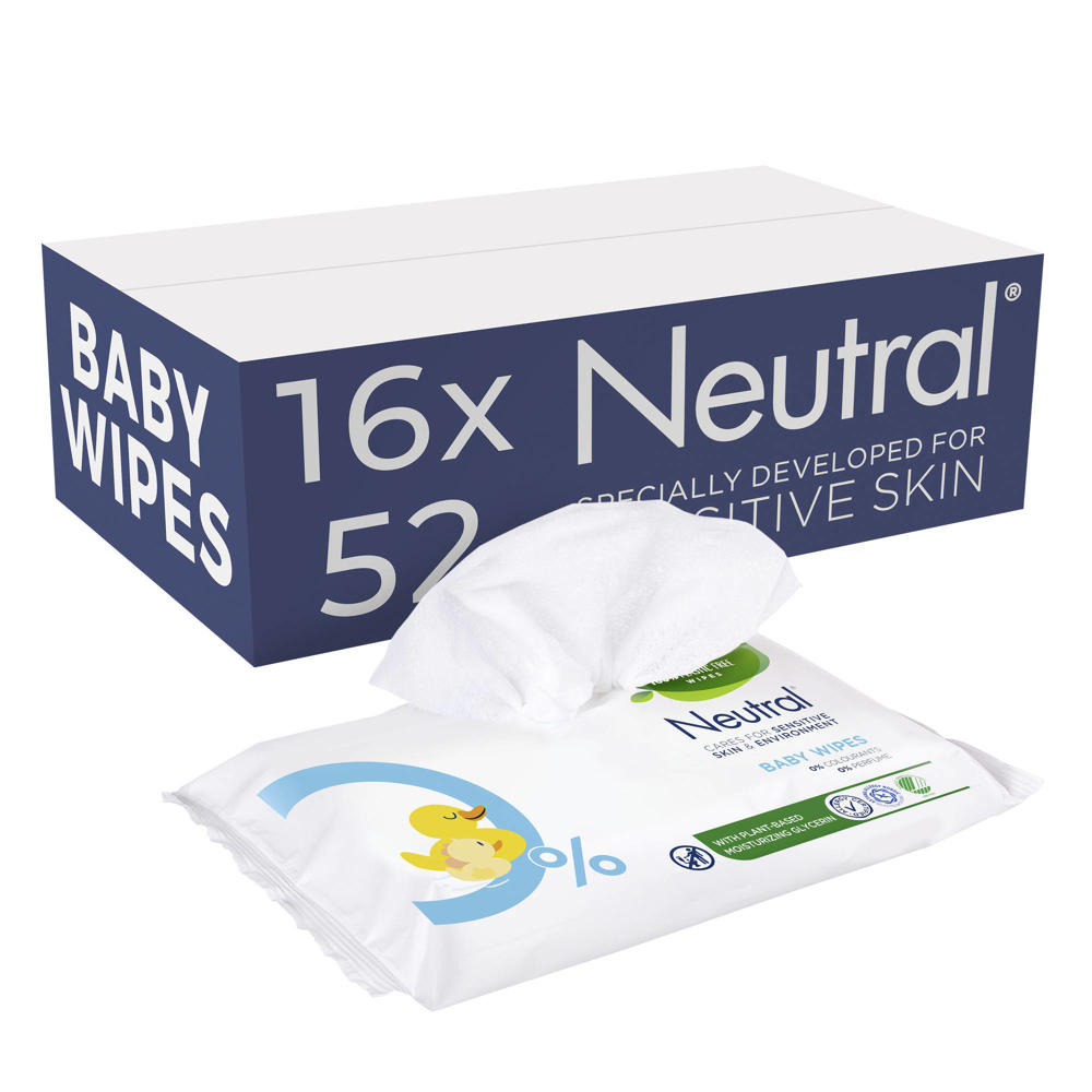 Neutral babydoekjes Parfumvrij - 16 x 52 stuks