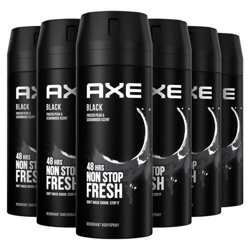 Axe Black deodorant bodyspray 6 x 150 ml | Deodorant van