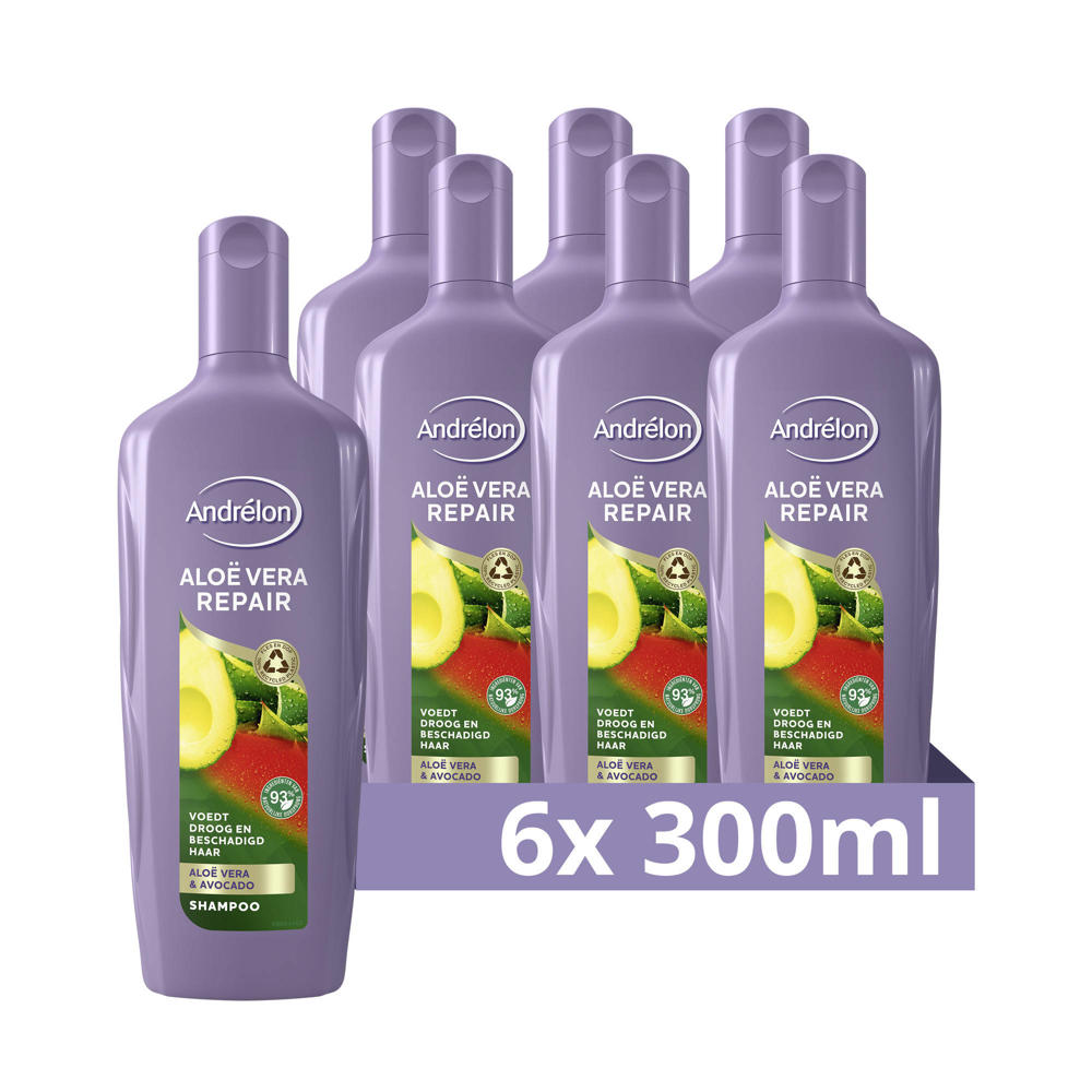 Andrélon Aloë Vera Repair Shampoo  - 6 x 300 ml - Voordeelverpakking