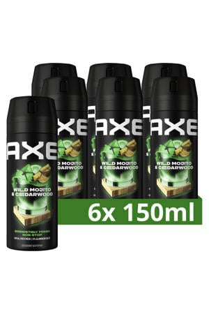 Wild Green Mojito & Cedarwood deodorant bodyspray - 6 x 150 ml