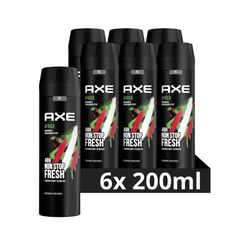 Axe Africa deodorant bodyspray - 6 x 200 ml | Deodorant van Axe