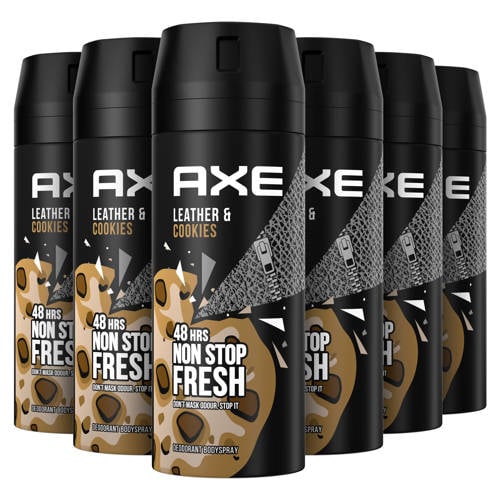 Axe Collision Leather & Cookies deodorant bodyspray - 6 x 150 ml