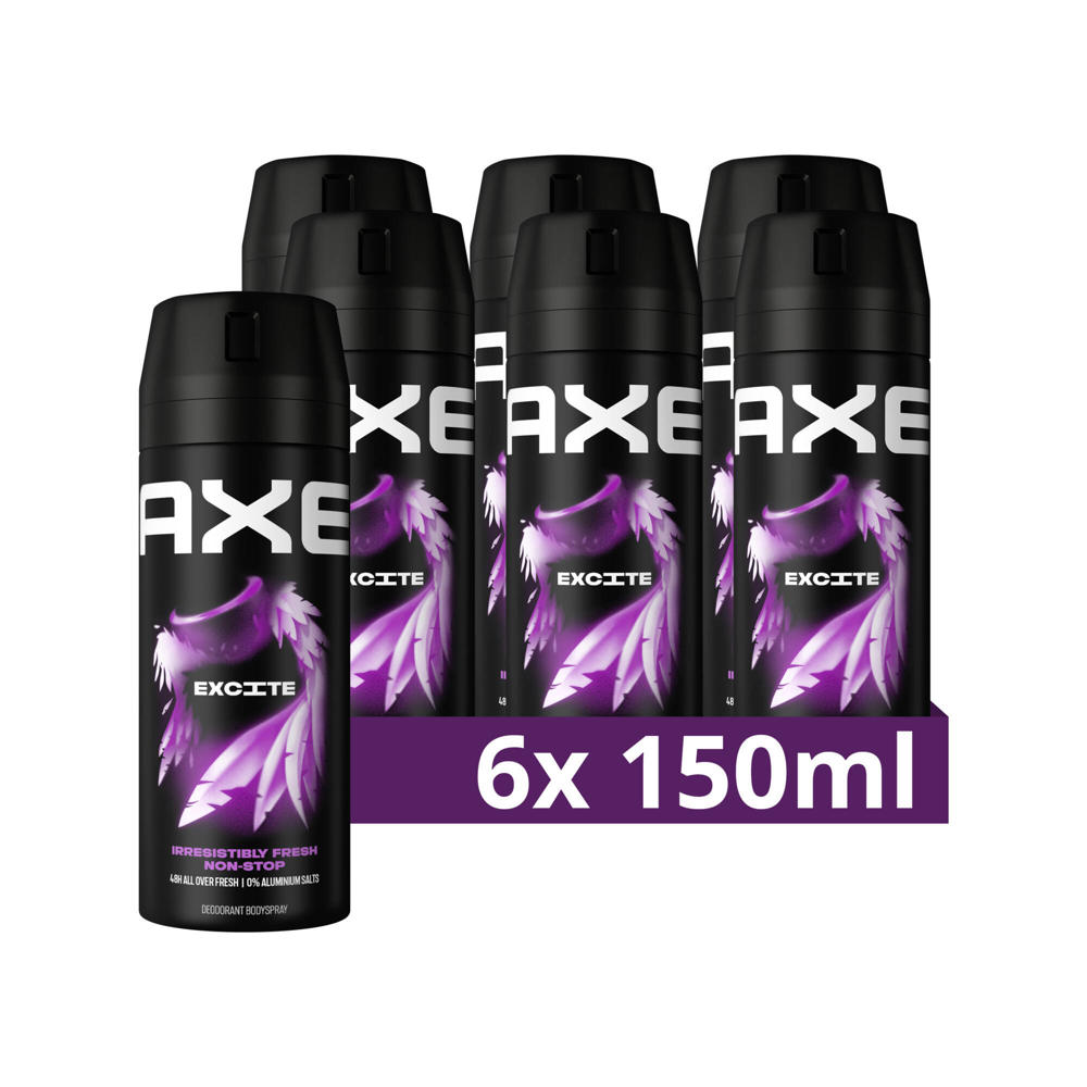Axe Excite deodorant bodyspray - 6 x 150 ml