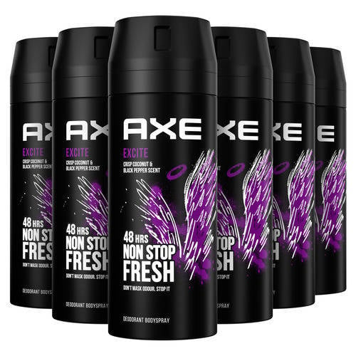 Axe Excite deodorant bodyspray - 6 x 150 ml | Deodorant van Axe