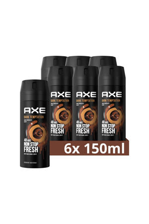 Dark Temptation deodorant/bodyspray - 6 x 150 ml - voordeelverpakking