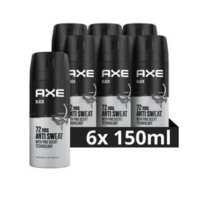 Black anti-transpirant spray - 6 x 150 ml