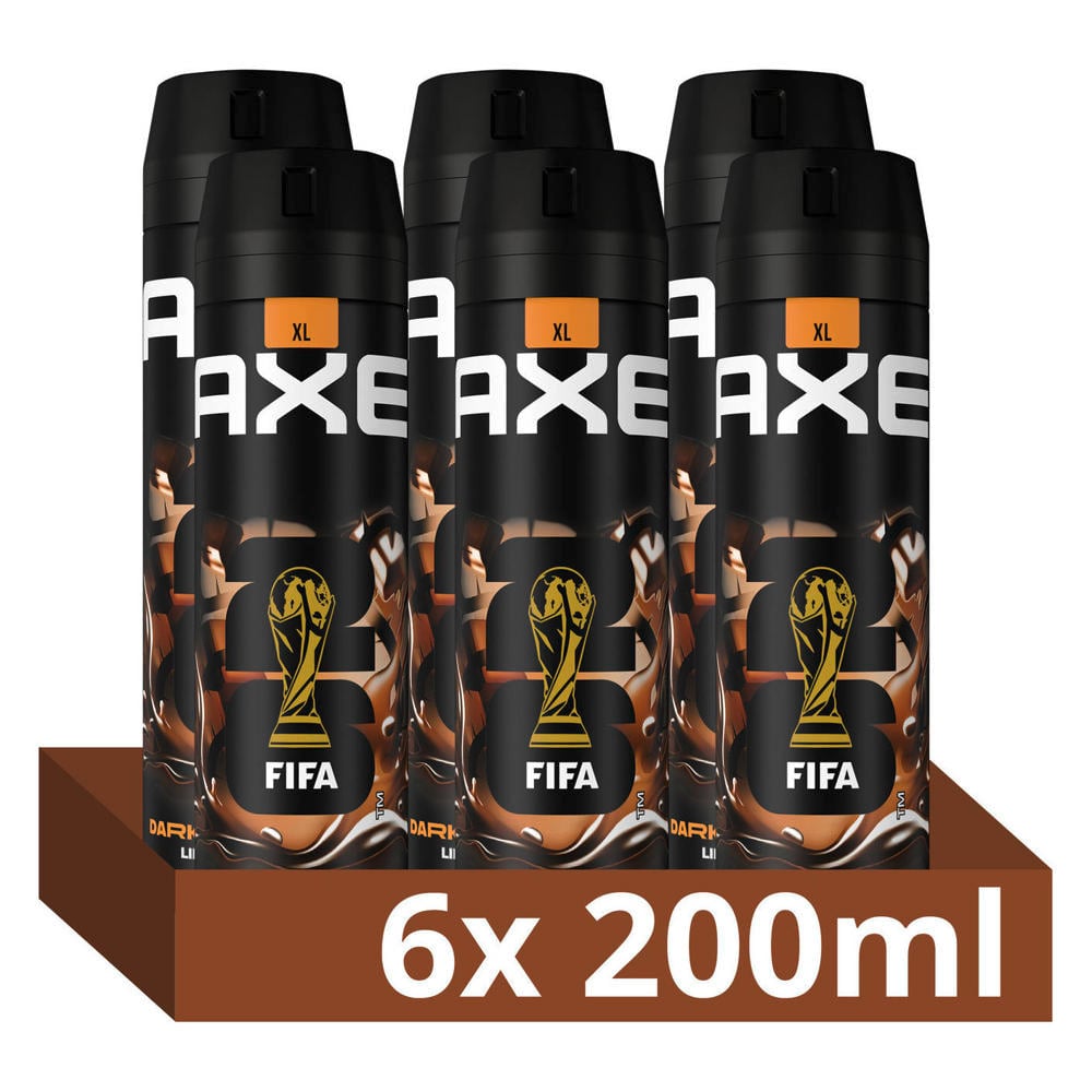 Axe Dark Temptation FIFA Limited Edition deodorant bodyspray - 6 x 200 ml