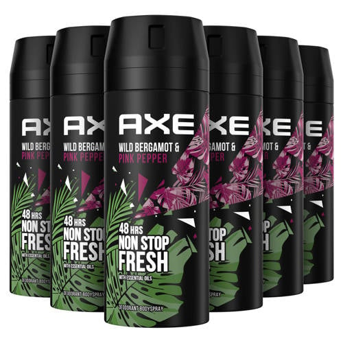 Axe Wild Bergamot & Pink Pepper deodorant bodyspray - 6 x 150 ml