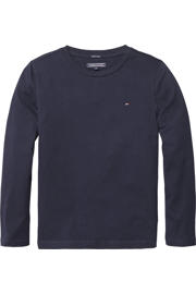 thumbnail: Donkerblauwe jongens Tommy Hilfiger longsleeve van biologisch katoen met lange mouwen en ronde hals