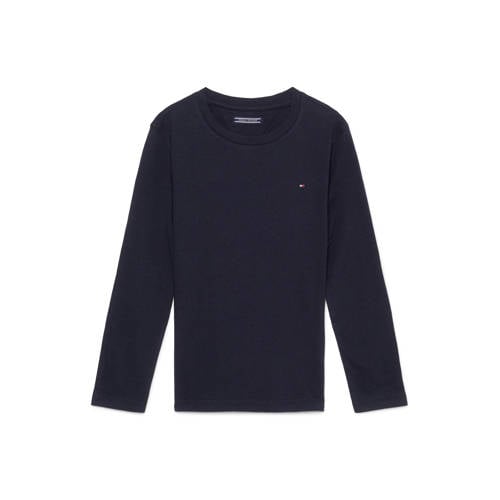 Tommy Hilfiger longsleeve donkerblauw Jongens Katoen Ronde hals Effen - maat 128 afbeelding
