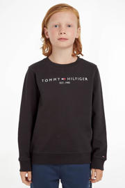 thumbnail: Tommy Hilfiger unisex sweater met logo zwart