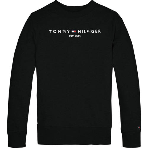 Tommy Hilfiger unisex sweater met logo zwart Logo 