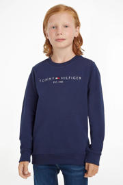 thumbnail: Tommy Hilfiger unisex sweater met logo donkerblauw