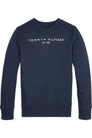 thumbnail: Tommy Hilfiger unisex sweater met logo donkerblauw