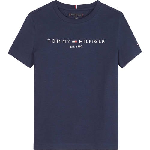 Tommy Hilfiger unisex T-shirt van katoen donkerblauw Logo - 104
