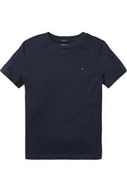 thumbnail: Donkerblauwe jongens Tommy Hilfiger T-shirt van biologisch katoen met korte mouwen en ronde hals