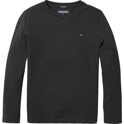 Tommy Hilfiger longsleeve zwart Jongens Katoen Ronde hals Effen - maat 122 afbeelding