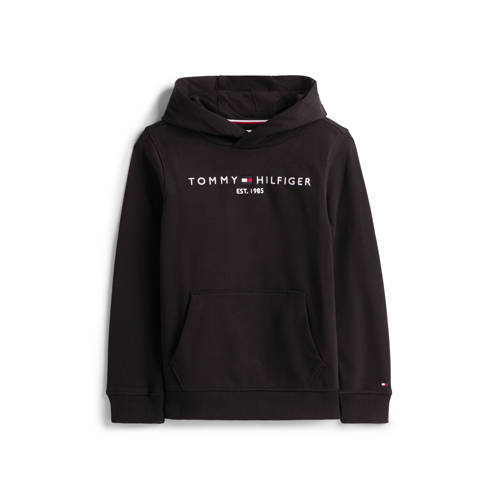 Tommy Hilfiger unisex hoodie met logo zwart Sweater Logo - maat 98 afbeelding