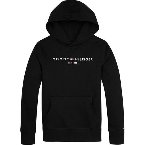 Tommy Hilfiger unisex hoodie met logo zwart Sweater Logo