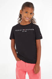thumbnail: Tommy Hilfiger unisex T-shirt van katoen zwart