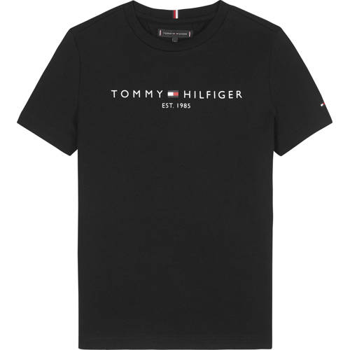 Tommy Hilfiger unisex T-shirt van biologisch katoen zwart Logo