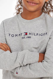 thumbnail: Tommy Hilfiger unisex sweater met logo lichtgrijs