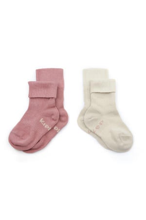blijf-sokjes 12-18 mnd - set van 2 dusty clay/beige