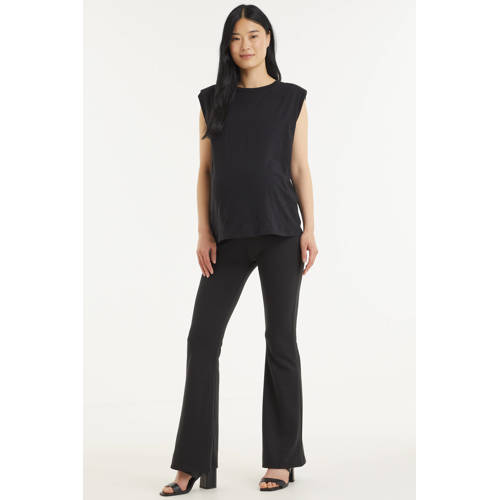 ONLY MATERNITY low waist flared zwangerschapsbroek Fever zwart Dames Polyester - maat XXL afbeelding