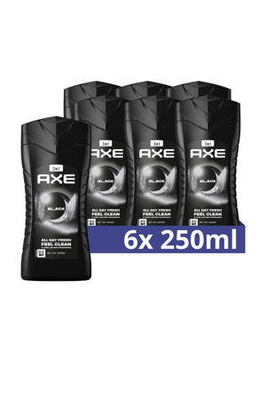 Black 3-in-1 douchegel - 6 x 250 ml